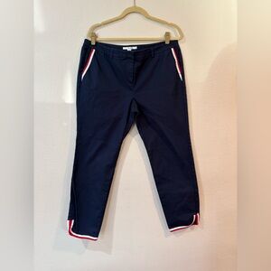 Boden Women's Ankle Chinos in Navy with Red and White Trim